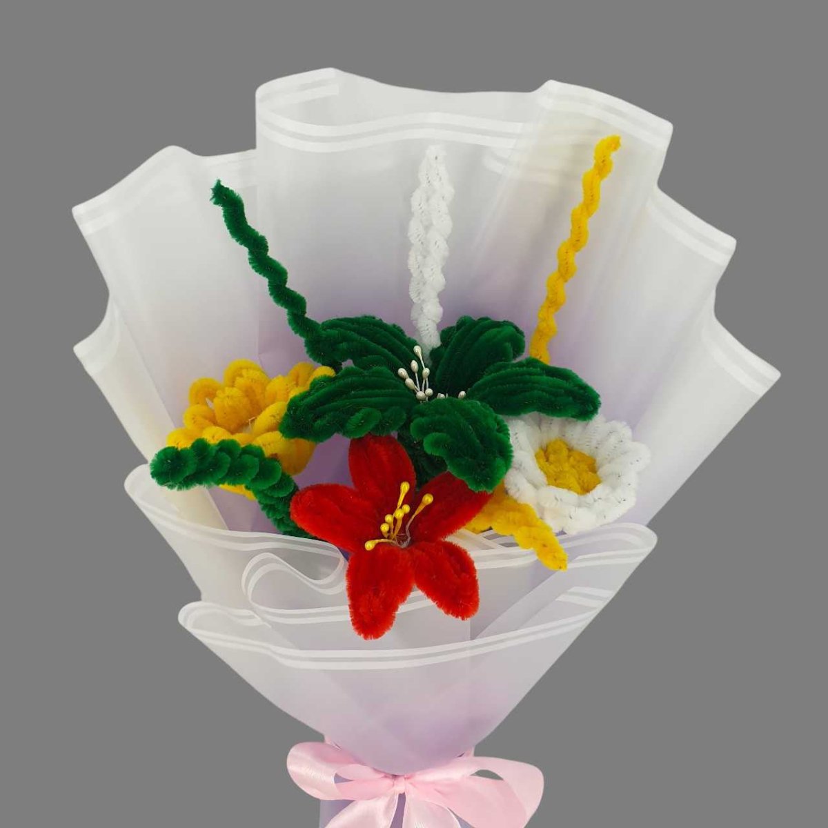Happy Anniversary Mixed Fuzzy Lily Bouquet - Flowers to Nepal - FTN