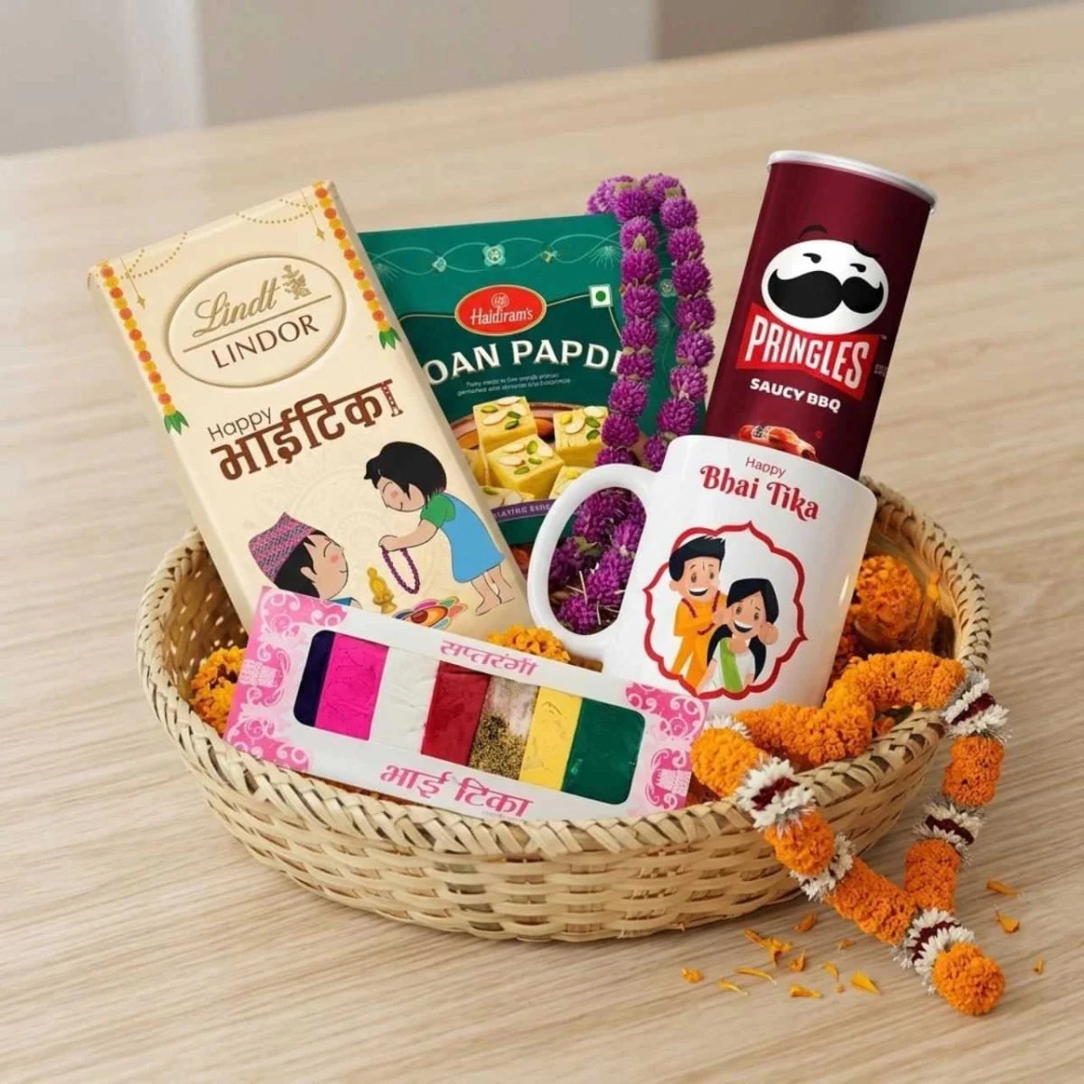 Happy Bhai Tika Chocolate & Festive Gift Basket - Flowers to Nepal - FTN