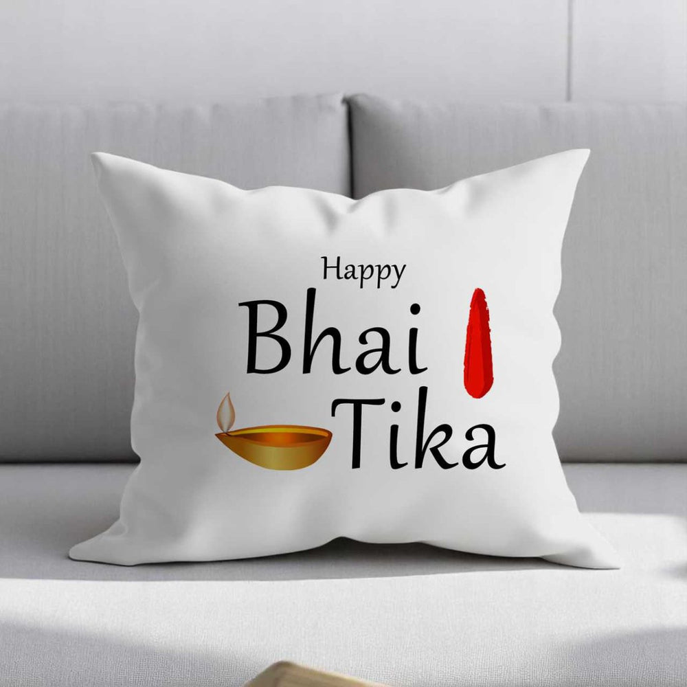 “Happy Bhai Tika” Cushion - Flowers to Nepal - FTN