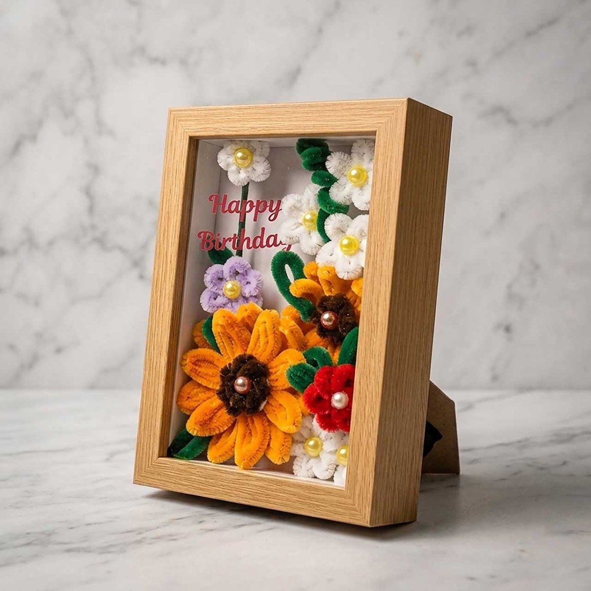 Happy Birthday Acrylic Floral Keepsake - Flowers to Nepal - FTN