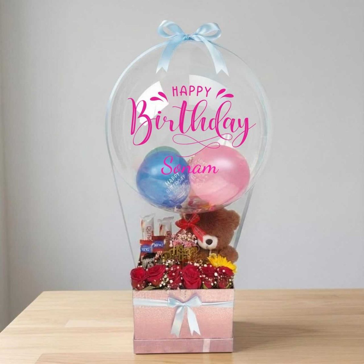 Happy Birthday Balloon & Teddy Gift Hamper - Flowers to Nepal - FTN