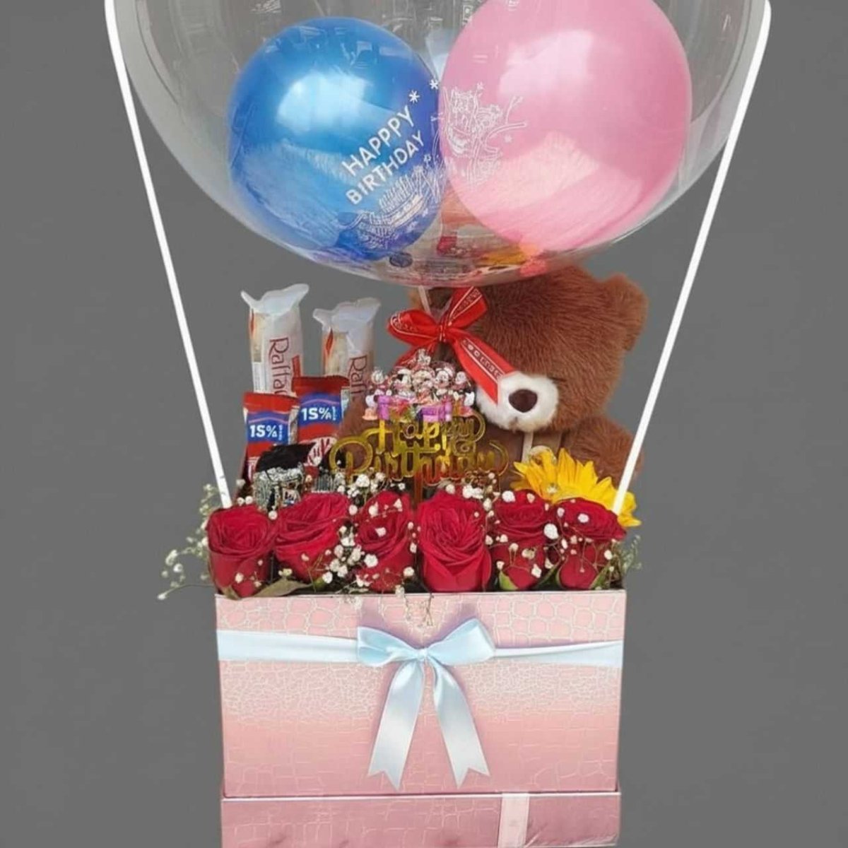 Happy Birthday Balloon & Teddy Gift Hamper - Flowers to Nepal - FTN