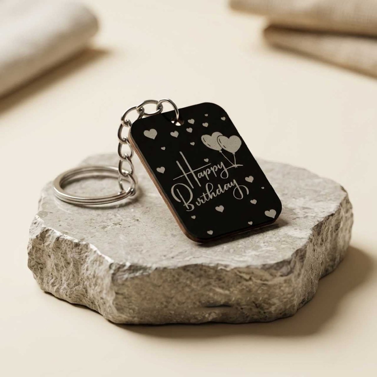 Happy Birthday Laser Cut Keyring - Flowers to Nepal - FTN