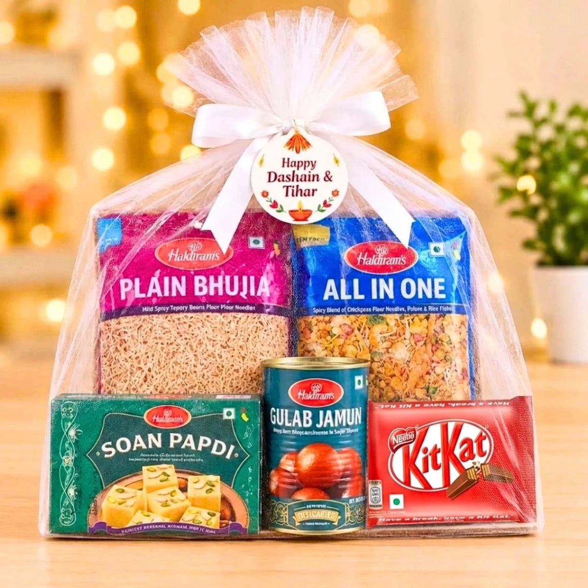 Happy Dashain & Tihar Sweets & Snacks Gift Hamper - Flowers to Nepal - FTN
