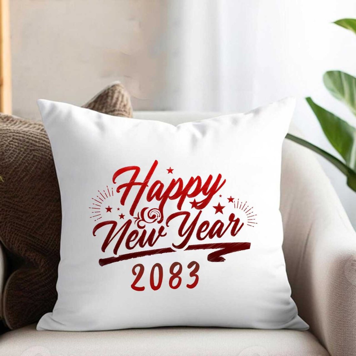 Happy New Year 2083 Decorative Cushion - Flowers to Nepal - FTN