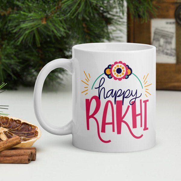 Happy Rakhi Printed Ceramic Mug - Flowers to Nepal - FTN