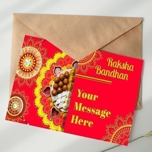 Happy Rakhi Wishes Custom Card - Flowers to Nepal - FTN