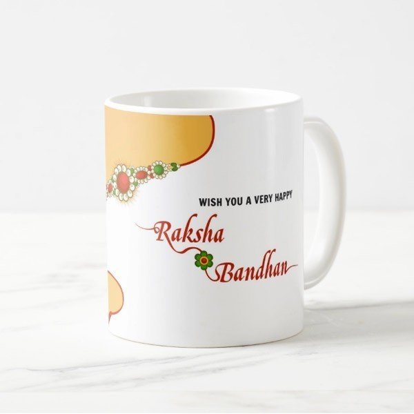 Happy Raksha Bandhan Printed Mug - Flowers to Nepal - FTN