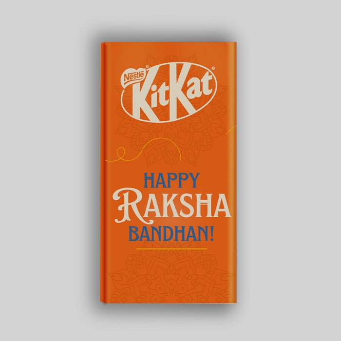 Happy Raksha Bandhan Printed On Rich Wafer Kitkat - Flowers to Nepal - FTN