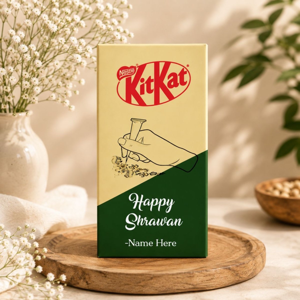 Happy Shrawan Personalized KitKat 150g - Flowers to Nepal - FTN