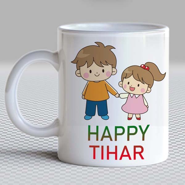 Happy Tihar Ceramic Mug - Flowers to Nepal - FTN