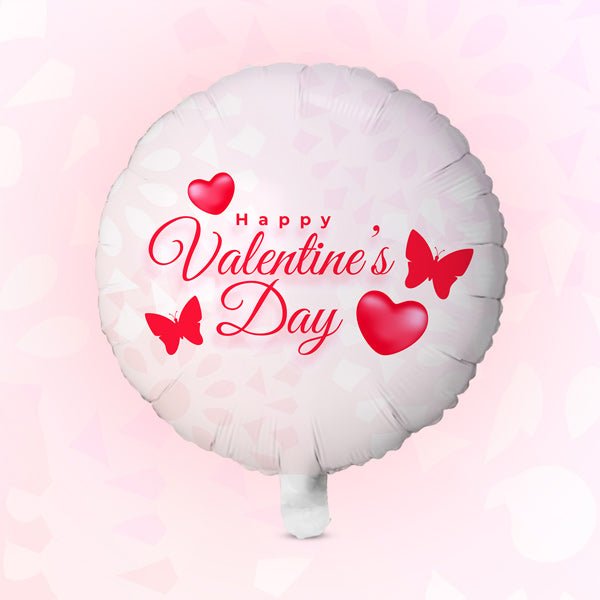 Happy Valentine's Day Round Balloon - Flowers to Nepal - FTN