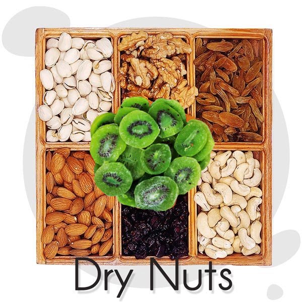 Healthy Drynuts & Fruits Wooden Tray (Home Special Healthy Bites) - Flowers to Nepal - FTN