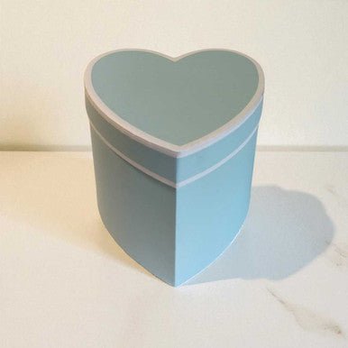 Heart Box Soft Blue with White Border - Flowers to Nepal - FTN
