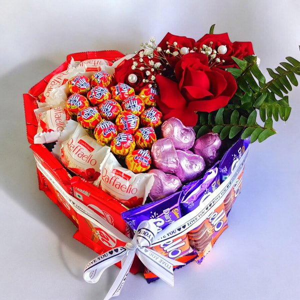 Heart Shape Chocolate Bouquet Gift - Flowers to Nepal - FTN