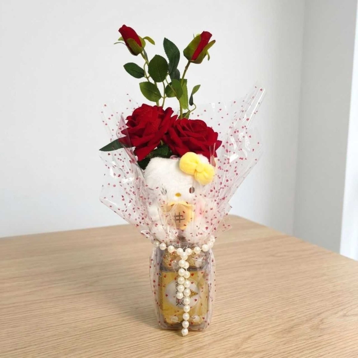 Hello Kitty Ferrero Rocher Rose Gift Combo - Flowers to Nepal - FTN