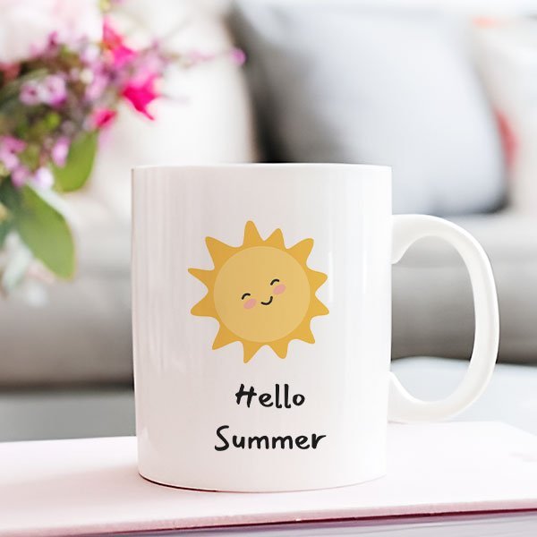 Hello Summer Printed Ceramic Mug - Flowers to Nepal - FTN