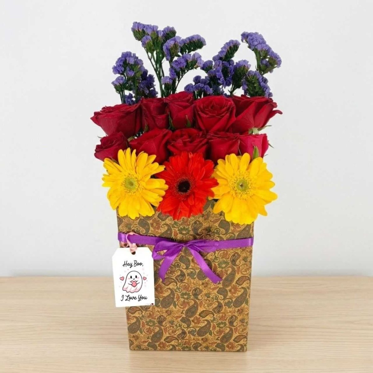 Hey Boo I Love You Floral Gift Bag - Flowers to Nepal - FTN