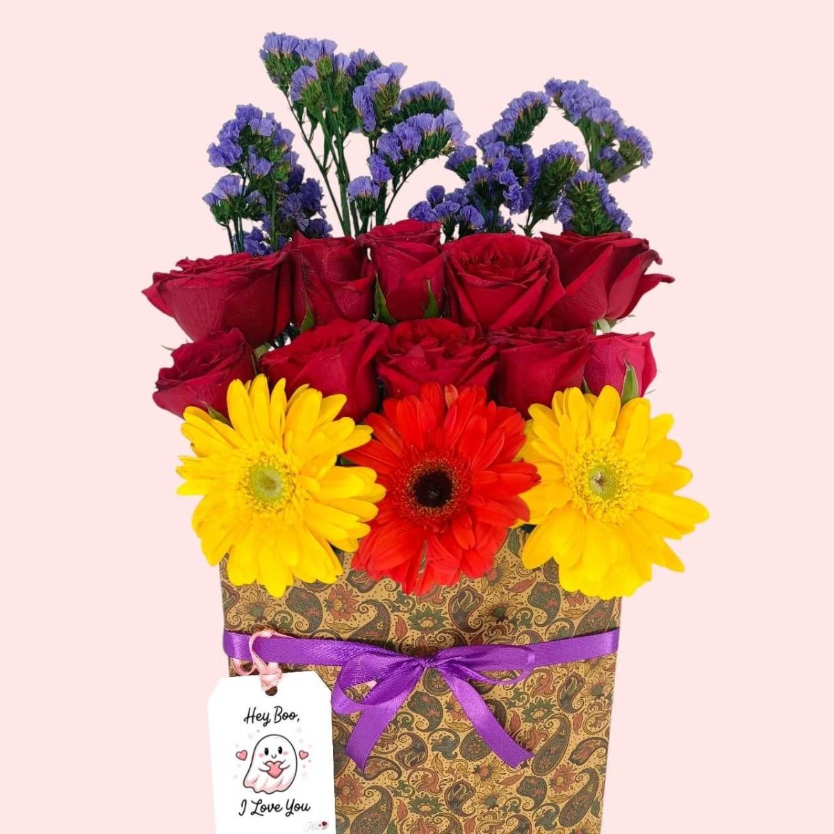 Hey Boo I Love You Floral Gift Bag - Flowers to Nepal - FTN