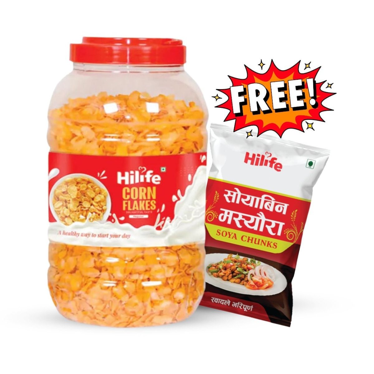 Hilife Cornflakes Family Pack – 800 g + Bonus 150 g Soyachunk - Flowers to Nepal - FTN
