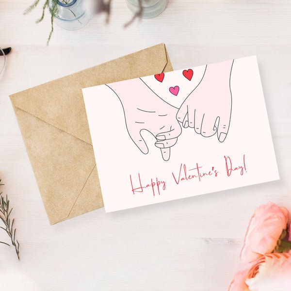 Holding Hands,Valentine’s Day Greeting Card - Flowers to Nepal - FTN