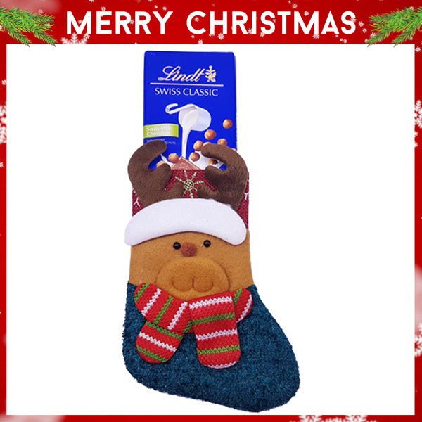 Holiday Socks with Lindt Milk Chocolate 100G - Flowers to Nepal - FTN