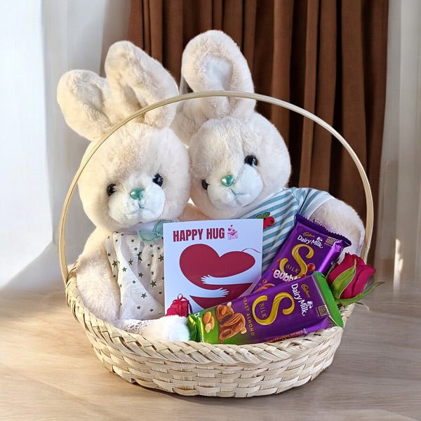 Hug day with Couple teddy and chocolate - Flowers to Nepal - FTN