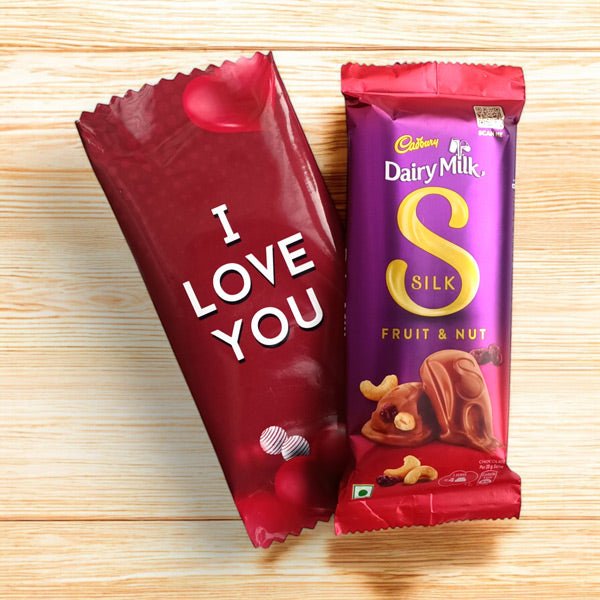 I Love You Dairy Milk Silk Fruit & Nut Bar Chocolate - Flowers to Nepal - FTN