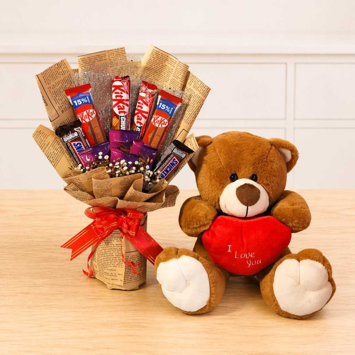 I Love You Teddy & Chocolate Gift Hamper - Flowers to Nepal - FTN