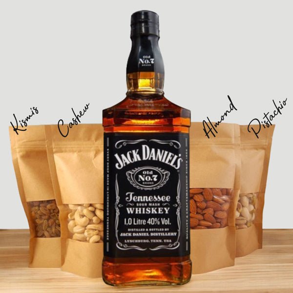 Jack Daniel's Whiskey 1000ml with Dry Nuts Combo - Flowers to Nepal - FTN