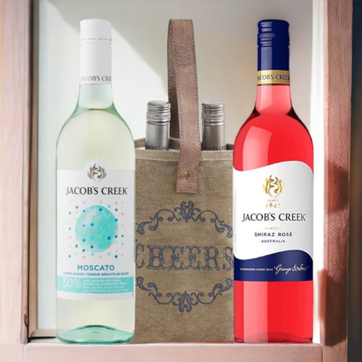 Jacob’s Creek Twin Wine Set with Mona B Wine Bag - Flowers to Nepal - FTN