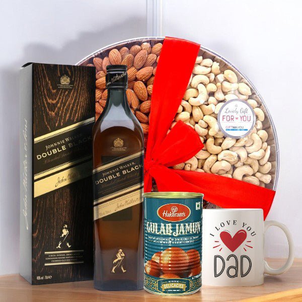 Johnnie Walker 1000 Ml Whisky, Sweets & Nut Mix Gift - Flowers to Nepal - FTN