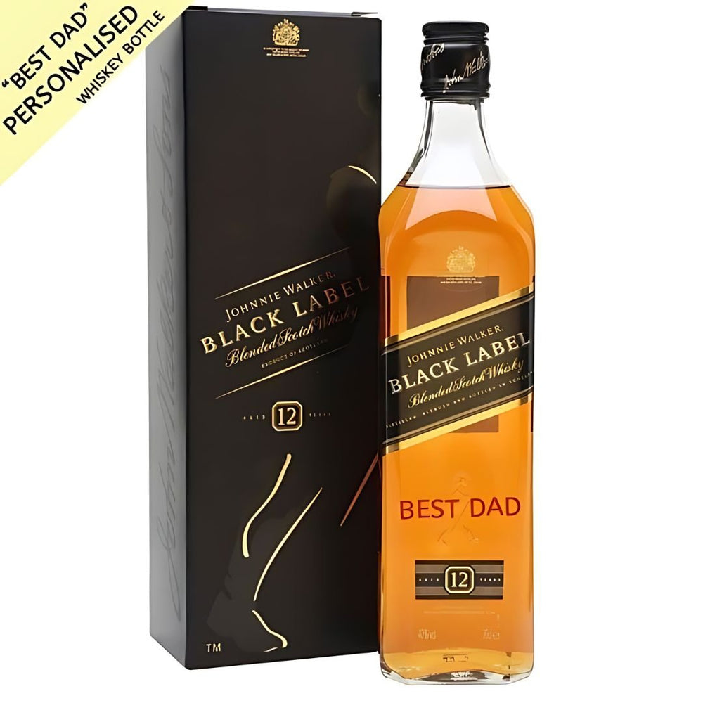 JW Black Label Whisky 1L with Best Dad Print - Flowers to Nepal - FTN