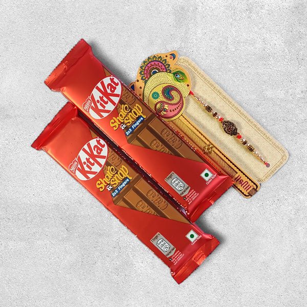 KitKat Pair and Rakhi Gift - Flowers to Nepal - FTN