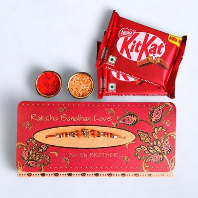 KitKat & Rakhi Wishes Gift Combo - Flowers to Nepal - FTN