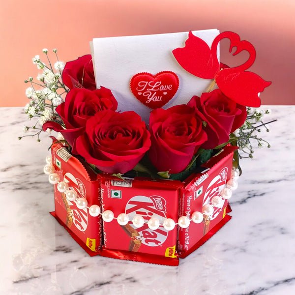 KitKat & Rose Pull - Out Photo Surprise - Flowers to Nepal - FTN