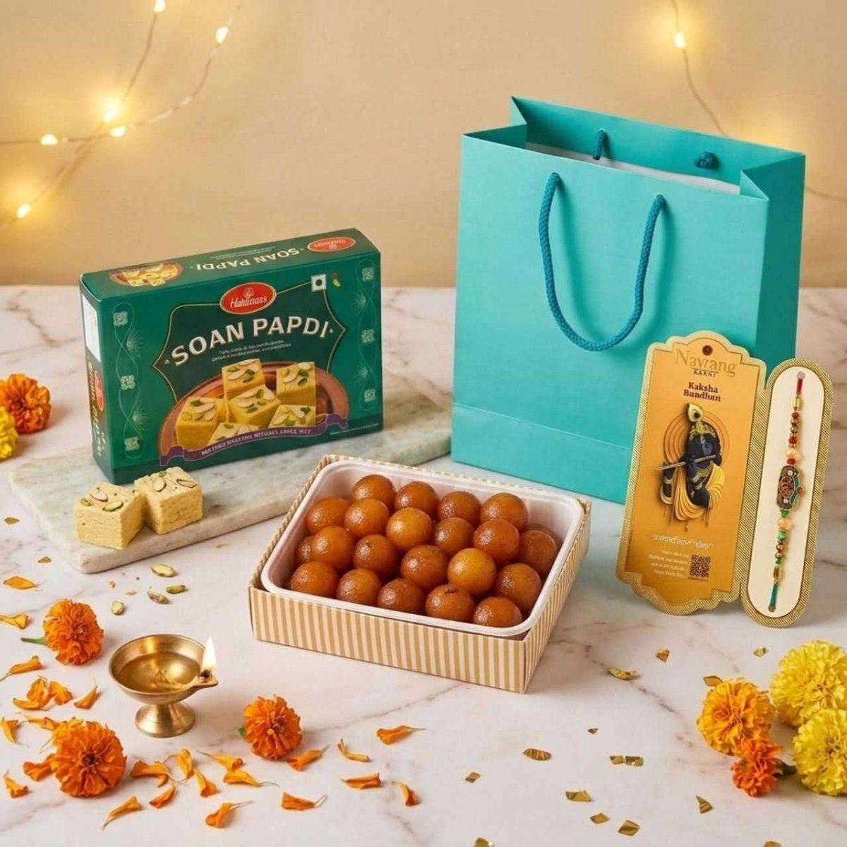 Krishna Rakhi & Sweets Gift Set - Flowers to Nepal - FTN