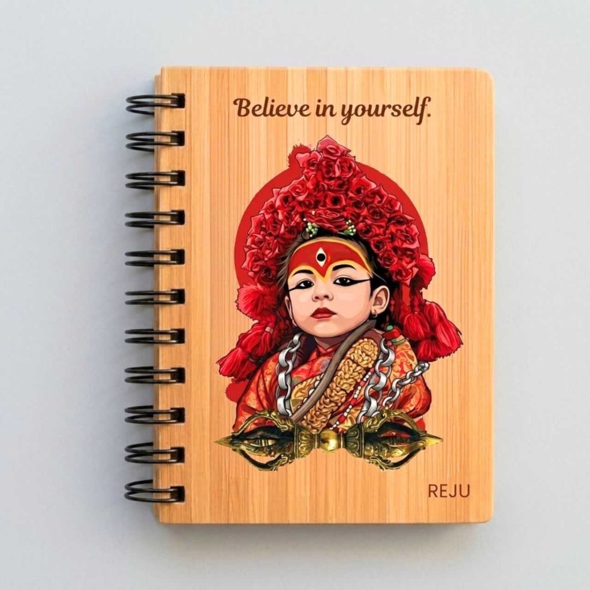 Kumari Heritage Personalized Wooden Diary - Flowers to Nepal - FTN