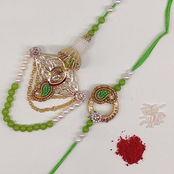 Kundan Design Bhaiya Bhabhi Set - Flowers to Nepal - FTN