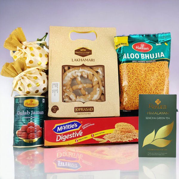 Lakhamari Delights with Assorted Snacks & Nutty Treats - Flowers to Nepal - FTN