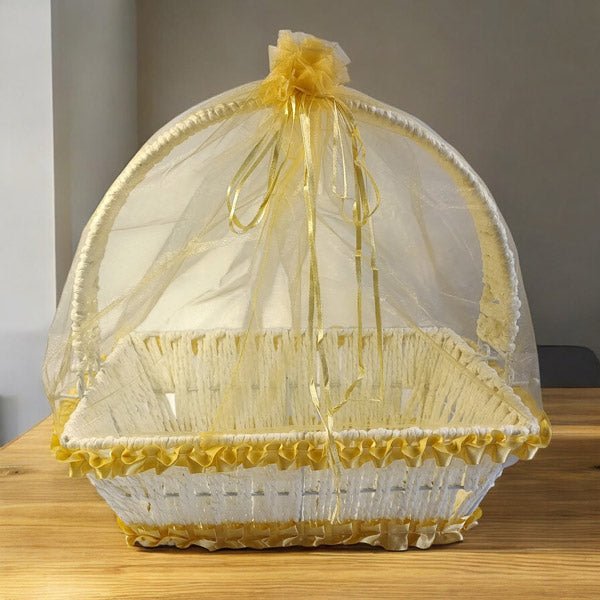 Large Yellow Net Handle Basket - Flowers to Nepal - FTN