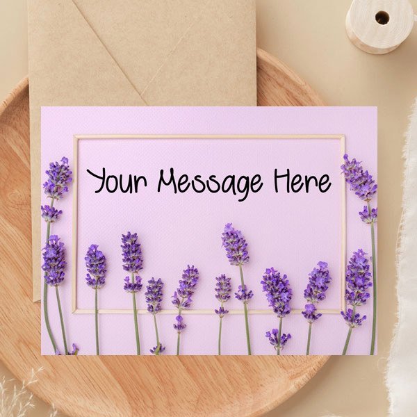 Lavender Print Personalized Greeting Card - Flowers to Nepal - FTN