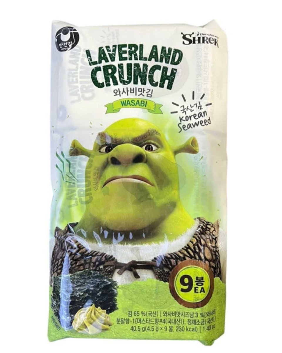 Laverland Crunch Korean Seaweed Wasabi Flavor – 4.5g - Flowers to Nepal - FTN