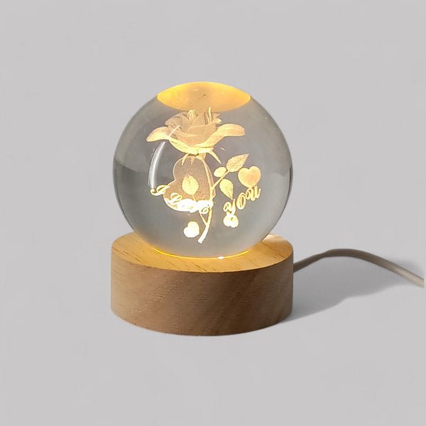 
                  
                    LED Crystal Lamp with Love & Rose - Flowers to Nepal - FTN
                  
                