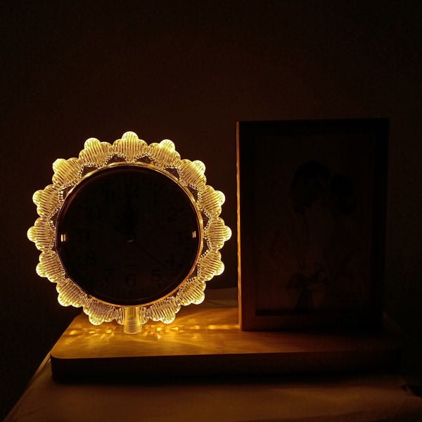 LED - Lit Custom Photo Frame with USB - Powered Clock - Flowers to Nepal - FTN