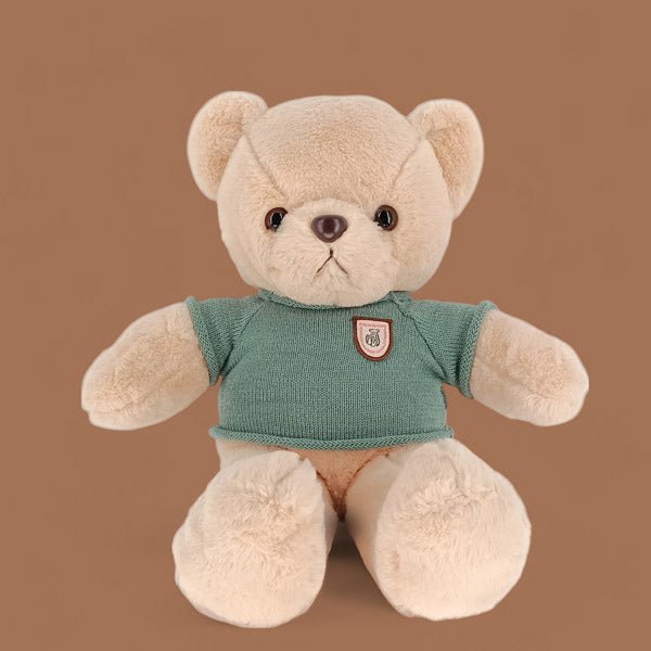 Light Brown Teddy Bear Wearing Blue T-Shirt 20" - Flowers to Nepal - FTN