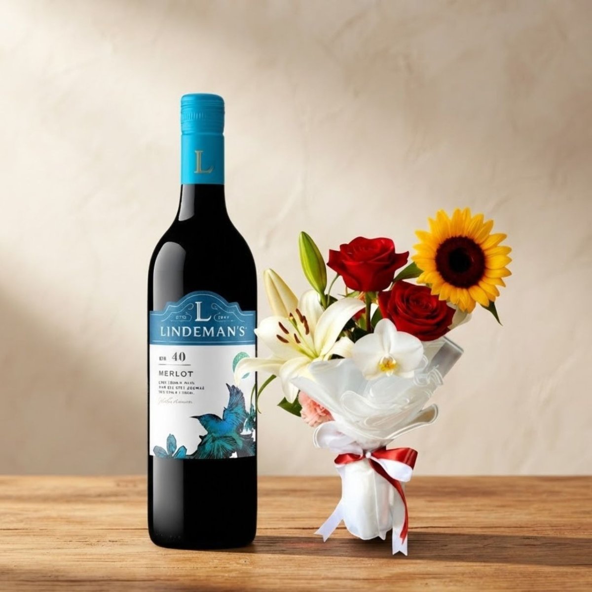 Lindeman's Merlot Celebration Bouquet - Flowers to Nepal - FTN