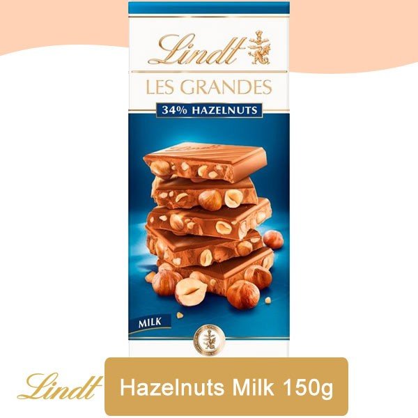 Lindt Les Grandes 34% Hazelnuts Milk 150g - Flowers to Nepal - FTN