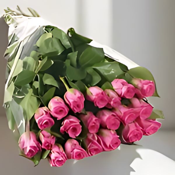 Long Stem 20 Pink Roses Bouquet - Flowers to Nepal - FTN
