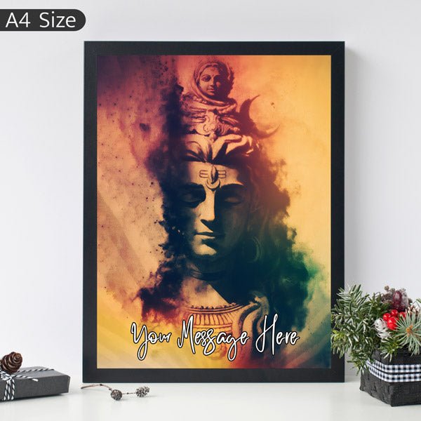 Lord Mahadev Photo Frame with Customized Message - Flowers to Nepal - FTN